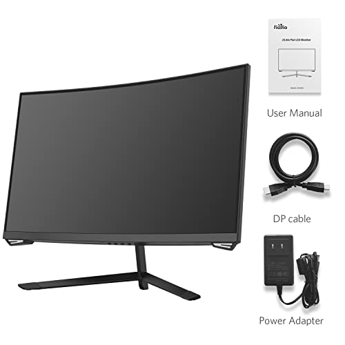 Fiodio Monitor LED Curvado de 24 Pulgadas de 144 Hz Full HD 1080P HDMI VGA, Compatible con Montaje en Pared VESA (Cable DP Incluido), 24H3G