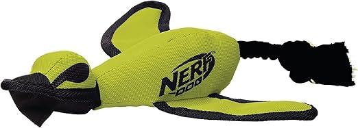 Juguete Interactivo de Nailon Nerf Dog Verde para Lanzamiento Grande
