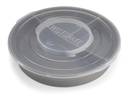 Plato Dividido Twistshake Verde con Tapa Antideslizante de Silicona para Bebés