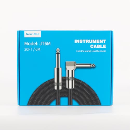 Cable de Guitarra, Cavo Audio Professionale, Adaptador de Audio Estéreo Balanceado Cable Trenzado de Nailon,Cable Amplificador de Bajo para Guitarra Eléctrica, Bajo, Mandolina Eléctrica (Recto, 6M)