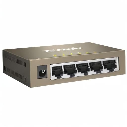 Tenda TEG1005D Conmutador Gigabit de 5 Puertos, Conmutador Ethernet no gestionado, Divisor de Red con optimización de tráfico, Plug & Play, Conmutador de Red de diseño metálico sin Ventilador