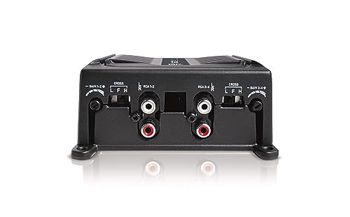 Banda Audioparts BD400.4BLACK - Amplificador de Audio para Coche de 4 Canales de 100 W Rms de Rango Completo de 4 ohmios puenteado con filtros de Paso bajo o Alto de Uso Opcional, Color Negro