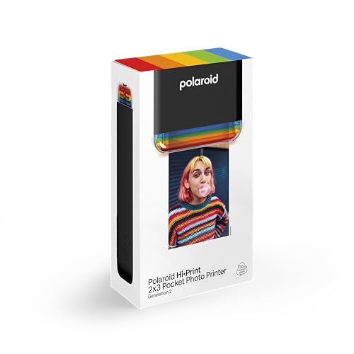 Polaroid Hi-Print 2nd Generation - Impresora portátil 2x3 conectada Bluetooth, Impresora de sublimación, Color Negro
