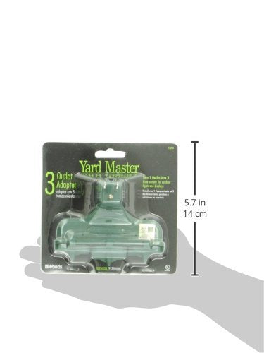 Woods Adaptador de 3 salidas para exteriores o interiores, verde, resistente a la intemperie, Ángulo a la derecha, Verde, 1-Pack