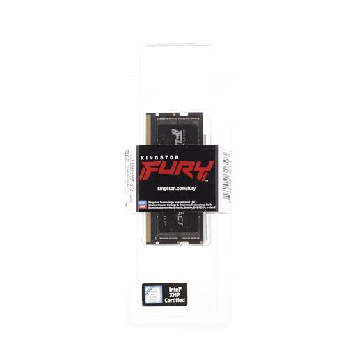 Kingston Fury Impact DDR5, Memoria Gamer para Laptop, Capacidad: 32GB, Frecuencia: 4800MT/s, Latencia: CL 38, Factor de Forma: SODIMM 262-Pin, Color: Negro, Numero de Parte: KF548S38IB-32