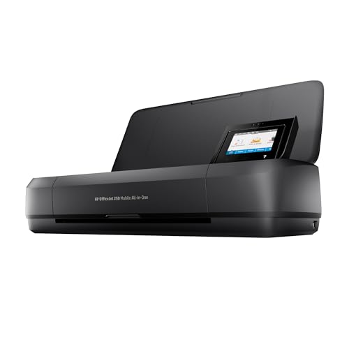 HP Impresora OfficeJet 250 Portátil, Todo-En-Uno, Color, Wi-Fi, Bluetooth, Smart App, Imprime, Copia y Escanea, Negro (CZ992A)