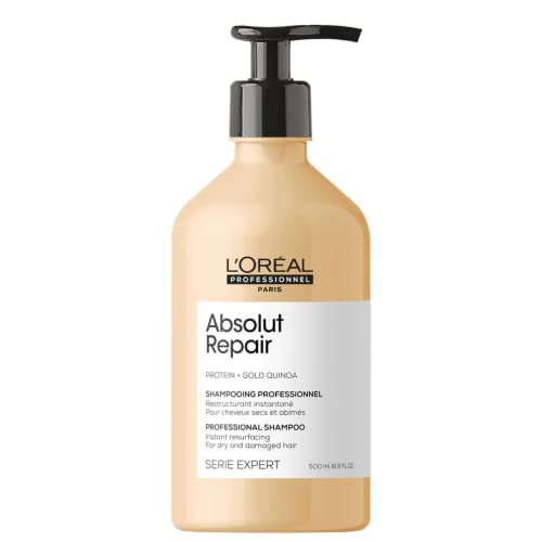 L'Oreal Professionnel Shampoo Reparador Para Cabello Danado 500 Ml Serie Expert Absolut Repair Gold + L'Oreal Professionnel Suero reparador de cabello danado 90 ml serie expert absolut repair gold