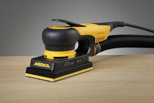 Lijadora Orbital Eléctrica Mirka Amarillo Negro 3 x 5 Pulgadas Sin Polvo