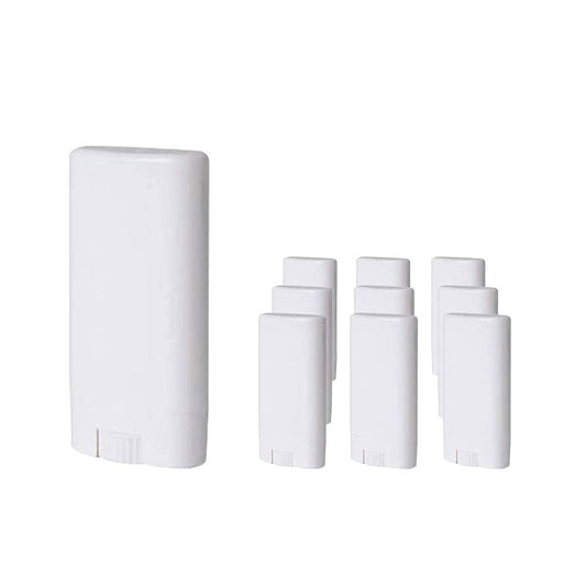 Tubos de bálsamo labial caseros ovalados de plástico vacío blanco de 15 ML, tubos de lápiz labial, tubos de desodorante, contenedores, 10 Uds
