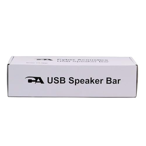 Cyber Acoustics Barra de Altavoces USB (CA-2890) – Altavoz estéreo Alimentado por USB, se sujeta fácilmente al Monitor, Controles convenientes