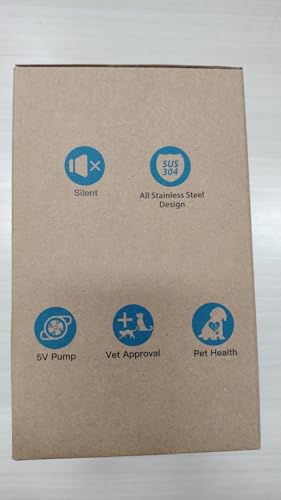 Fuente de Agua para Gatos AOOGITF Acero Inoxidable 304 Fluido Continuo Bajo Consumo Energético