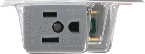 GE Extensor de toma de tierra polarizado, paquete de 2, convierte 2 puntas en 3, fácil de instalar, interior, con certificación UL, gris, 54302