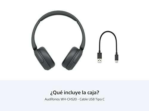 Audífonos Inalámbricos Sony Negro WH-CH520 con 50 Horas de Duración de Batería Versión Nacional