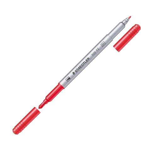 Staedtler bolígrafos de punta de fibra de doble punta, tinta lavable, puntas de escritura fina y negrita, 120 colores surtidos, 3200 TB120, multicolor (3200 TB120ST)