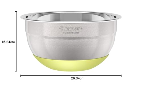 Cuisinart - Cuencos para mezclar de acero inoxidable de 3 piezas con base antideslizante, 1.5qt, 3qt y 5qt
