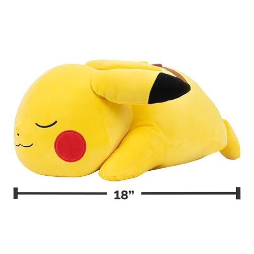 Peluche Pokemon Pikachu Amarillo de Alta Calidad en Postura para Dormir