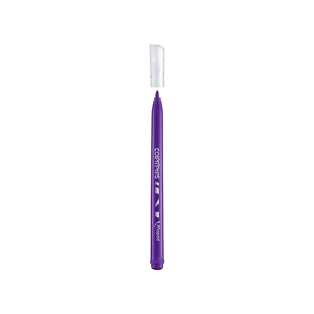 Maped - Plumones Ocean Color Peps - 36 rotuladores de tinta lavable para colorear - Punta mediana bloqueada suave - Bolsa de plástico de 36 colores