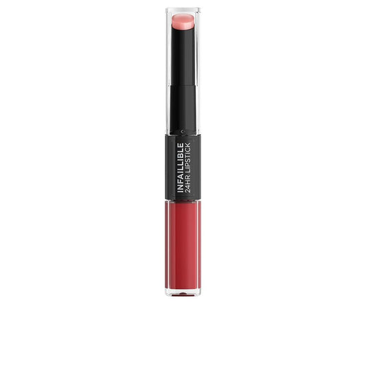 L'Oréal Paris, Infallible 24hr Lipstick, labial de larga duración de dos pasos: líquido y balsamo, Tono 501 Timeless Red