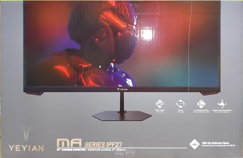 YEYIAN Monitor Gamer Avance 27 Pulgadas IPS Full HD 1920 x 1080 Tasa de Refresco 180 Hz Tiempo de Respuesta 1ms Compatible con AMD FreeSync y NVIDIA G-Sync YMF-IPF27-G1