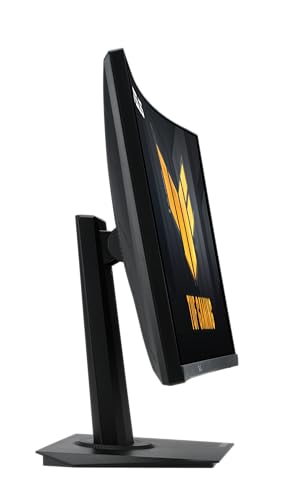 ASUS TUF Gaming Monitor Curvado de 24 Pulgadas (23.6 Pulgadas Visible) - FHD, 180Hz, 1ms, DCI-P3 90%, sincronización Extrema de desenfoque de Movimiento bajo, FreeSync, Mejora de Sombra, Cuidado de