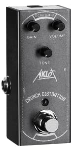 AKLOT Pedal de guitarra de distorsión, pedal eléctrico de efectos mini tipo único DC 9V True Bypass