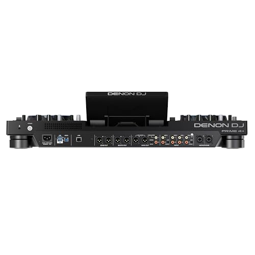 Denon DJ PRIME 4+ Controlador DJ Autónomo con Separación de Stems en 4 Decks, Streaming por WIFI, Mezclador, Pantalla Táctil 10.1", Control de Luces