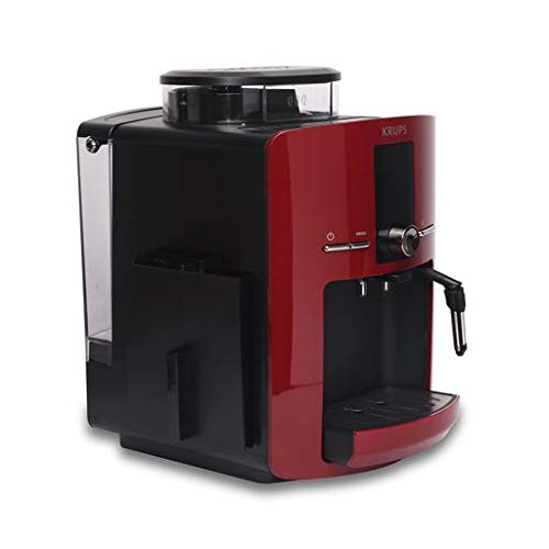 KRUPS Espresseria automática roja, es como un barista en casa gracias a su sistema Quattro Force, 1450 W, con molino integrado de 3 niveles. Capacidad 1.8 L, EA825511