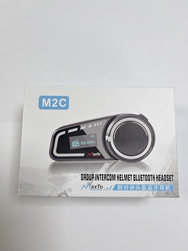 MAXTO Auriculares Bluetooth para Motocicleta M2C 1000M 6 pasajeros, Sistema de comunicación con visualización LCD