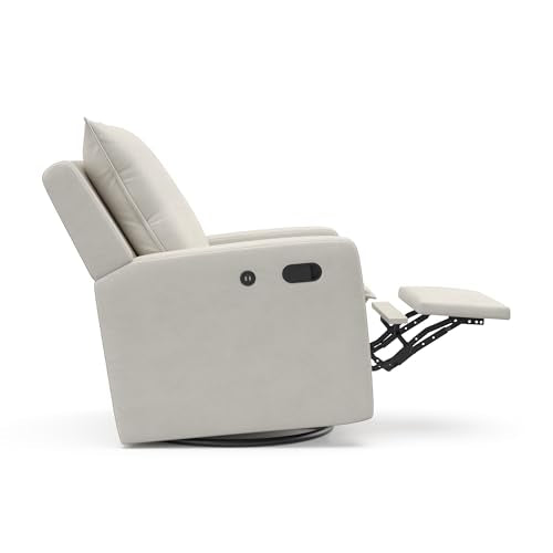 Sillón Reclinable Storkcraft Marfil con Puerto de Carga USB y Base Giratoria de 360 Grados