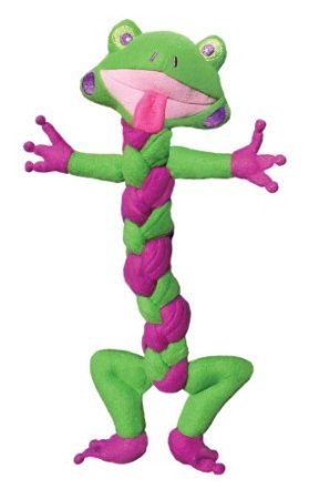 KONG BraidZ - Juguete de Rana para Perro, pequeño (los Colores varían)