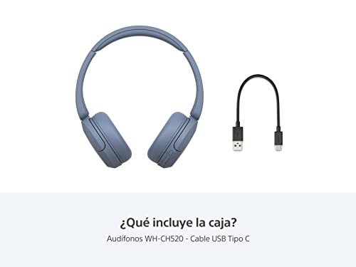 Audífonos Inalámbricos Sony WH-CH520 Azul con 50 Horas de Batería