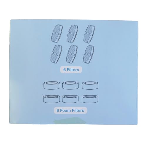 FOFNON Filtro de fuente de agua para mascotas: 12 filtros + 6 esponjas - Adecuado para fuente de agua FOFNON para perros o gatos