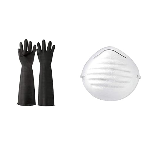 Guantes de Látex Truper GU-322 Uso Industrial Extragrandes y Mascarilla Tipo Concha Truper MAS-B para Polvos Blíster 10 Piezas