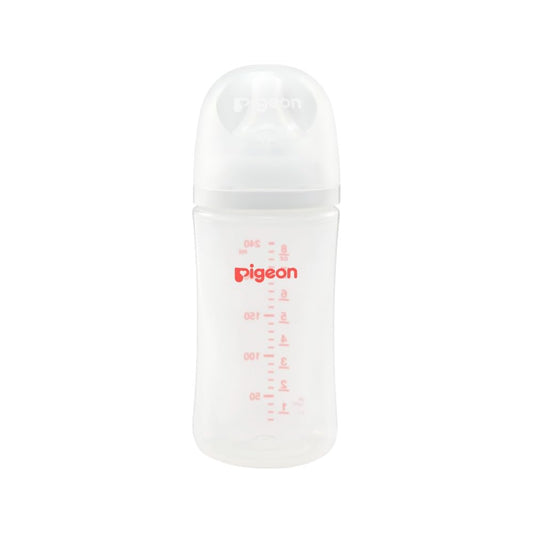 Biberones Pigeon Peristáltico Suave Transparente con Tecnología SofTouch para Bebé 240 ml