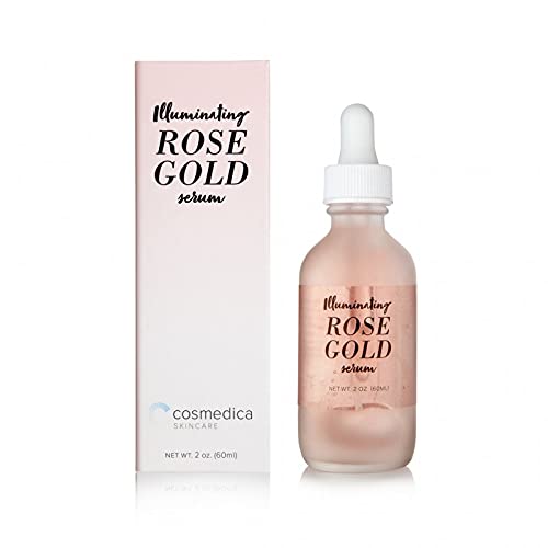 Cosmedica Skincare SUERO ILUMINADOR ROSE GOLD. Aporta luminosidad, hidrata y suaviza. Con aloe vera, acido hialuronico y partículas iridiscentes.