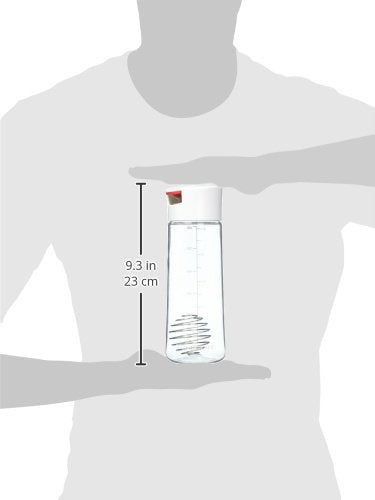 Botella de Plástico Whiskware Blanco a Prueba de Fugas con BlenderBall para Ensaladas Frescas y Caseras