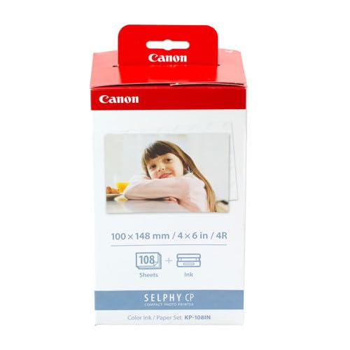 Kit de Cartucho de Impresión y Papel Canon Negro KP-108IN