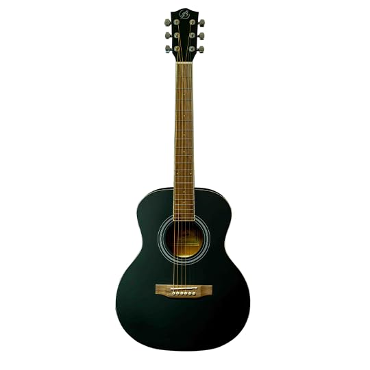 BAMBOO, Guitarra Acústica Vision Negra con Funda, 38 pulgadas, madera Linden