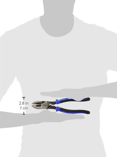 Klein Tools KT215-9 | Pinza De Electricista Alta Palanca Con Jalaguía Y Ponchadora De Terminales, 9" | 46% Más Potencia De Corte Y Agarre | Pinzas Electricista | Pinzas De Corte | Mango Antideslizante