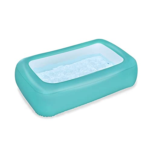Bestway 51115 Alberca Inflable Rectangular 1.65x1.04x.25cm Lisa 2mod 2col acolchonada Clave, Azul