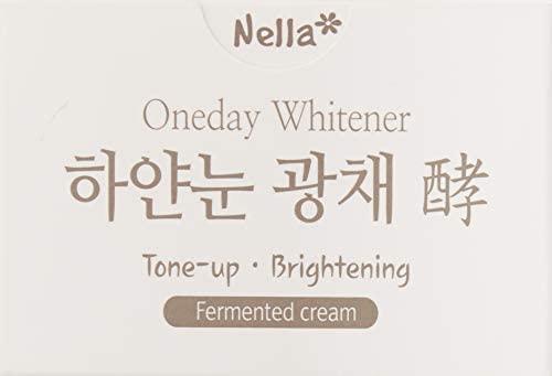 Nella Oneday Whitener, White Snow Whitening and Brightening Ferment Cream, Radiant Tone-Up, Korean Beauty, 1.76 Ounce