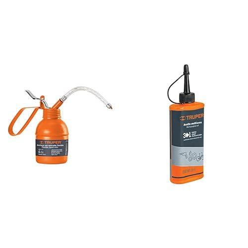 Aceitera Truper ACEF-180 con Aplicador Flexible 180 ml + Aceite Multiusos Truper A-31-90 Protección contra Oxidación y Corrosión 90 ml