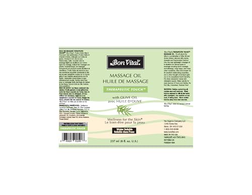 Bon Vital Therapeutic Touch Massage Oil, 8 oz. Jar with Pump
