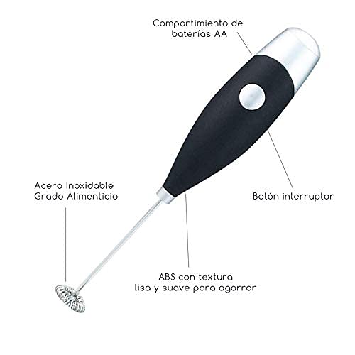Batidor Eléctrico de Mano Espumador De Leche De Alta Calidad Mezclador Bebidas Fácil De Usar Batidor Portátil Para Café y Lattes Milk Frother