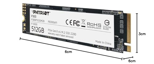 Unidad de Estado Sólido Patriot P300 512Gb M.2 2280 Pcie Gen 3 X4