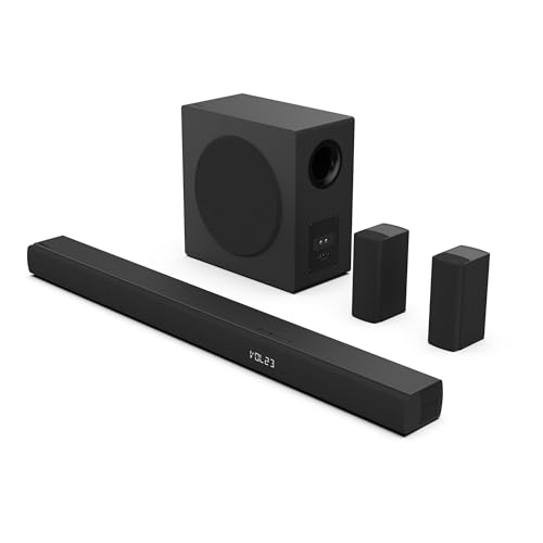 Hisense HS5100-5.1 Canal 540 W Barra de Sonido con subwoofer inalámbrico de 6.5 Pulgadas, 540 W de Potencia máxima de Audio, 5.3 Bluetooth inalámbrico, Alimentado por DTS Virtual: X, HDMI