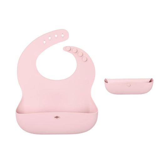 Babero de Silicona SmileyTot Rose Bud Impermeable y Ajustable para Bebé y Niños Pequeños