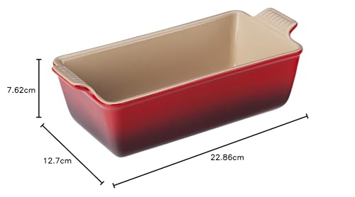 Le Creuset Stoneware Heritage Pan Pan, 9 x 5 x 3 pulgadas (1.5 cuartos de galón), Cerise