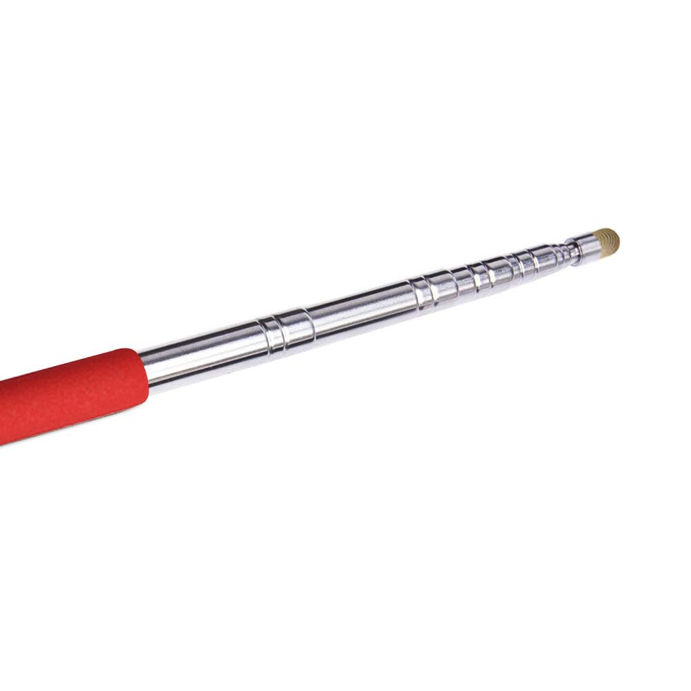 Puntero telescópico para profesores, puntero de enseñanza para aula, puntero retráctil de metal a mano, longitud extendida de 39 pulgadas, puntero de pizarrón blanca de presentación de mano (rojo esmerilado)