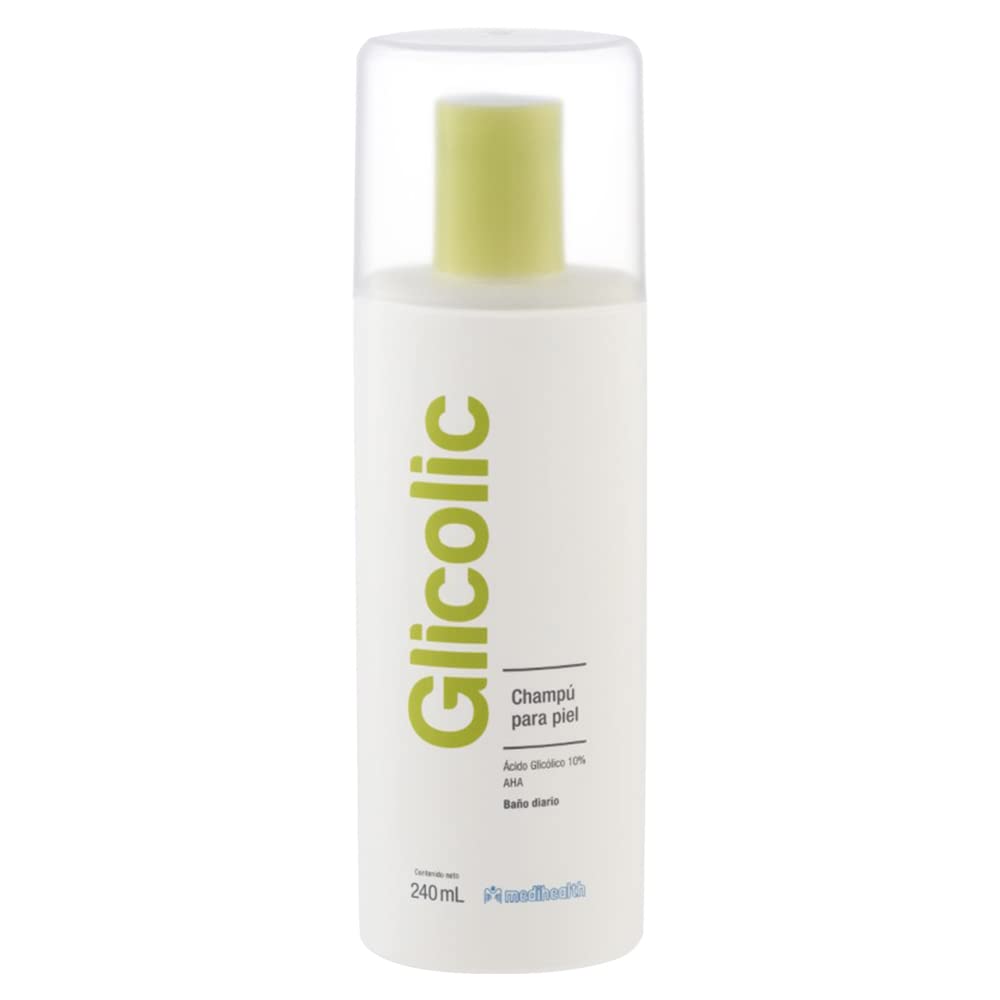 Glicolic Champú Corporal | Dermolimpiador con Ácido Glicólico | Exfoliación suave y Limpieza Profunda de la Piel | Textura y suavidad | Hombres y Mujeres | Frasco con 240ml
